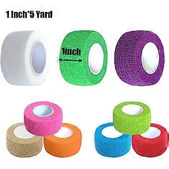 Verpakking met 12 rollen zelfklevende verbanden - Veterinaire verbanden speciaal voor huisdieren, elastische, zelfklevende, ademende sporttape op rol (2,5 cm x 4,5 meter per rol)