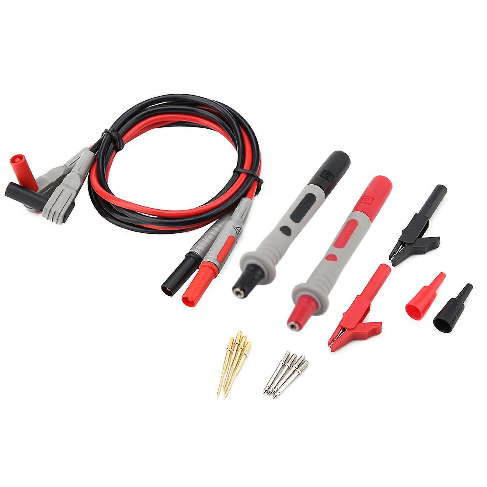P1300B Electronic Digital Multimeter Test Leads Kit Crocodile Clips Replaceable Probe Tips Set