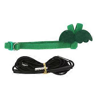 Parrot Harness Leash ajustável elástico mordida resistente ergonômico Pet Bird Harness corda de tração com asas fofas M Verde