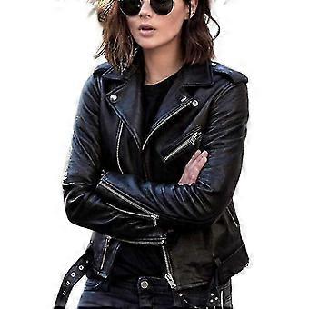 Veste en cuir de moto printemps et automne femmes veste en cuir femme courte slim veste en cuir