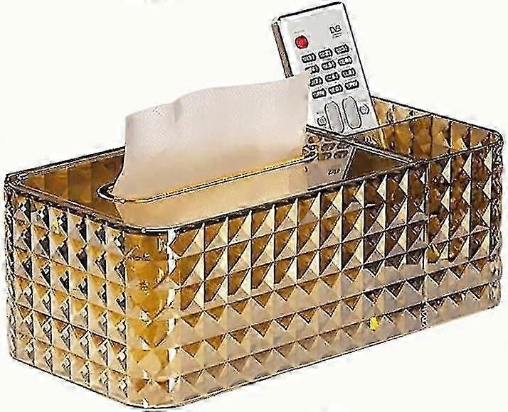 Tissue Box Cover,Multifunctional Tissue Box Acrylic (Gold)