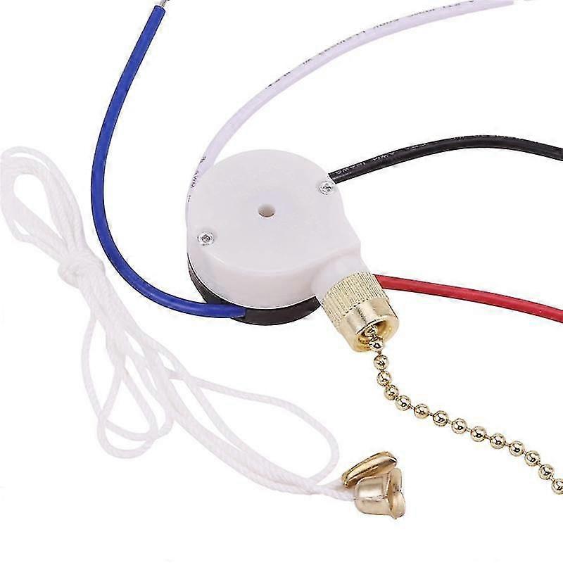 Ceiling Fan Switch Kit 3 Speed 4 Wire - Ze-208s Pull Wire Switch