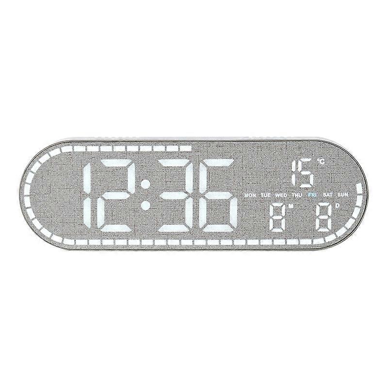GH8053 Wooden LED Digital Clock Multifunctional Table Wall Mount Alarm Clock with Temperature Displa