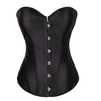 Satin Corset Top with Waist Cincher, Bustier Style for Waist Training, Lace Up Back, Hook Eye Closure, for Wedding Party Halloween Cosplay