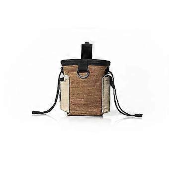 Hund Leckerli Beutel, Kordelzug Pet Treat Bag Einstellbare Gürtel Welpen Training Hüfttasche mit eingebauten Poo Abfallbeutel Spender für den Außenbereich (1pcsbrown)