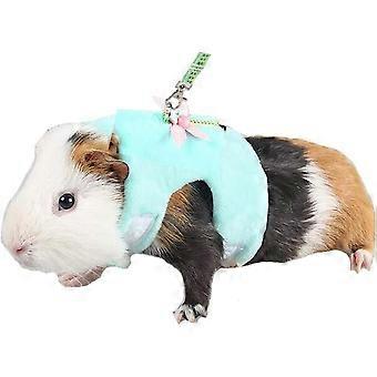 Small Animal Harness, Hamster Harness Pet Harness Chest Strap for Hamster Gerbil Mouse Ferret Chinchilla Glider Squirrel (S Chest 5.51-7.87 Inch, Gree
