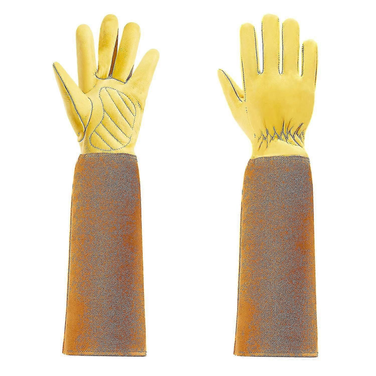 Gardening Gloves Leather Gloves With Long Compatible Withearm Gauntlet-s
