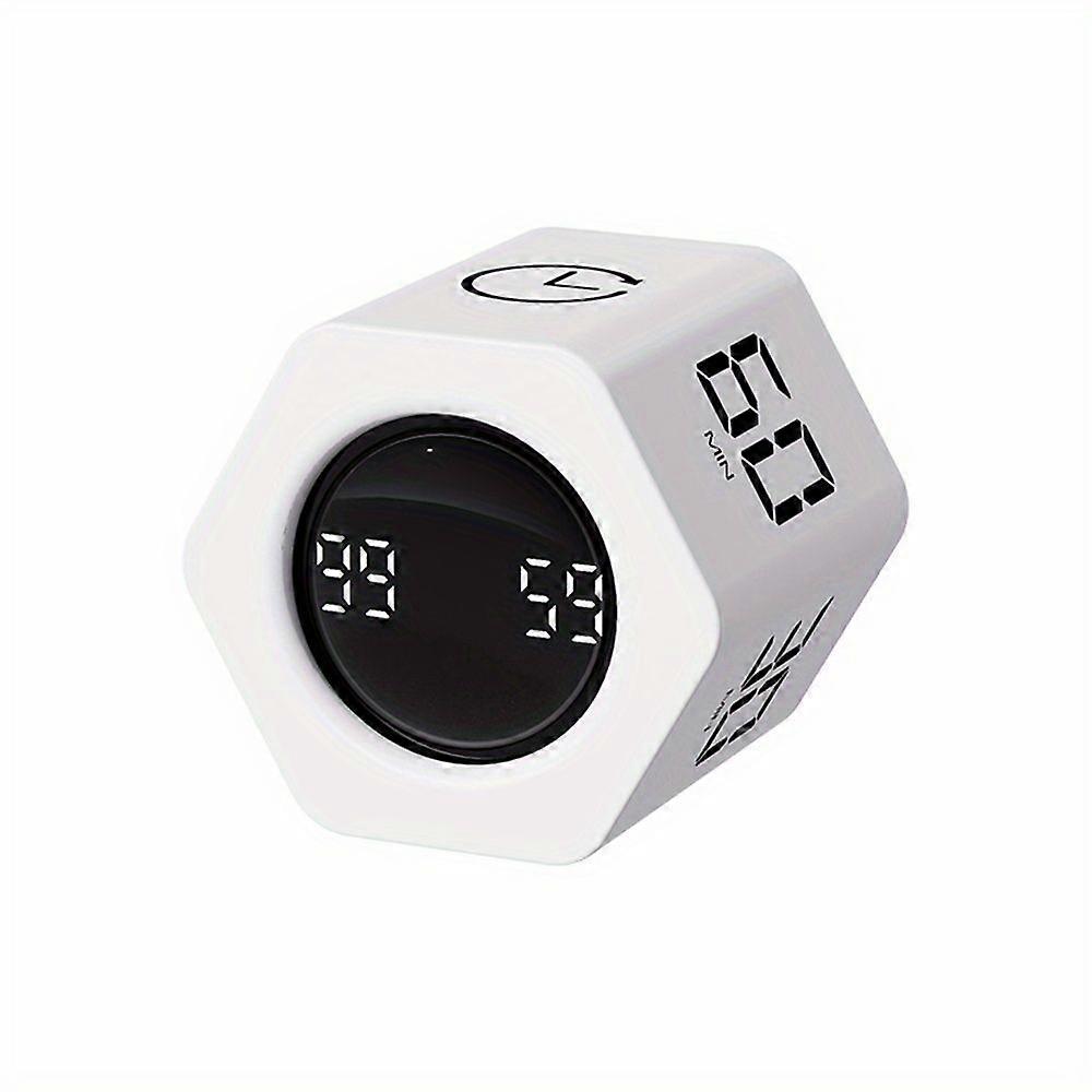 Pomodoro Cube Timer with Digital Display, Adjustable Countdown Timer with Pause/Resume and Mute, Rechargeable Battery for Office Study Kitchen