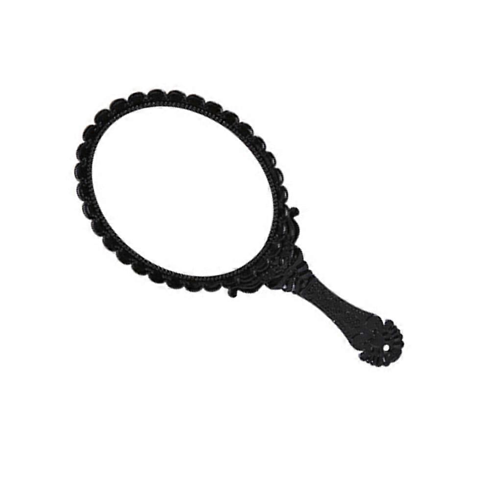 Makeup Mirror Creative Retro Pattern Handle Mirror for Makeup Portable