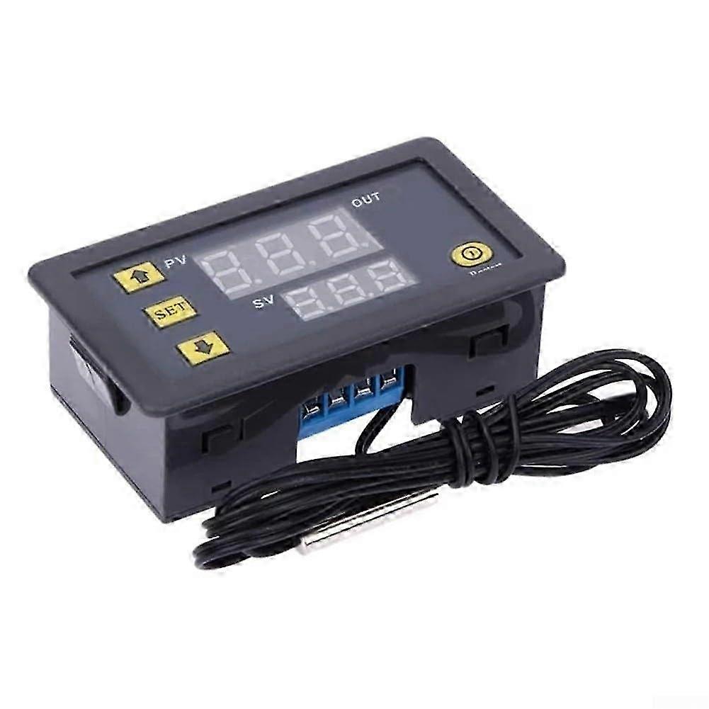 DC 24V Digital Thermostat Controller, Mini Temperature Regulator for Heating/Cooling, Adjustable Limits