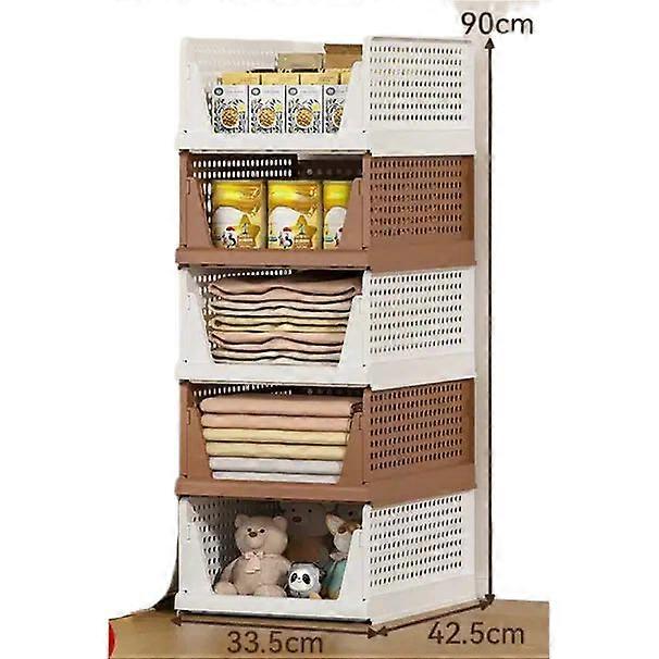 Foldable Stackable Pullout Wardrobe Storage Drawer Rack, Layered Partition Organizer for Clothes Toys Sundries