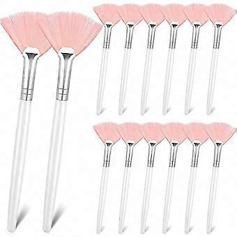 14 Pcs Fan Brushes, Soft Facial & Acid Applicator Tools for Cosmetic Makeup