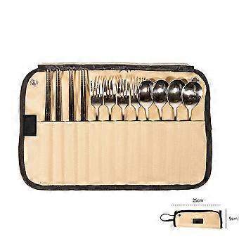 Outdoor Camping Utensil Storage Bag Waterproof Durable Large Capacity Stainless Steel Kitchenware Hanging Bag