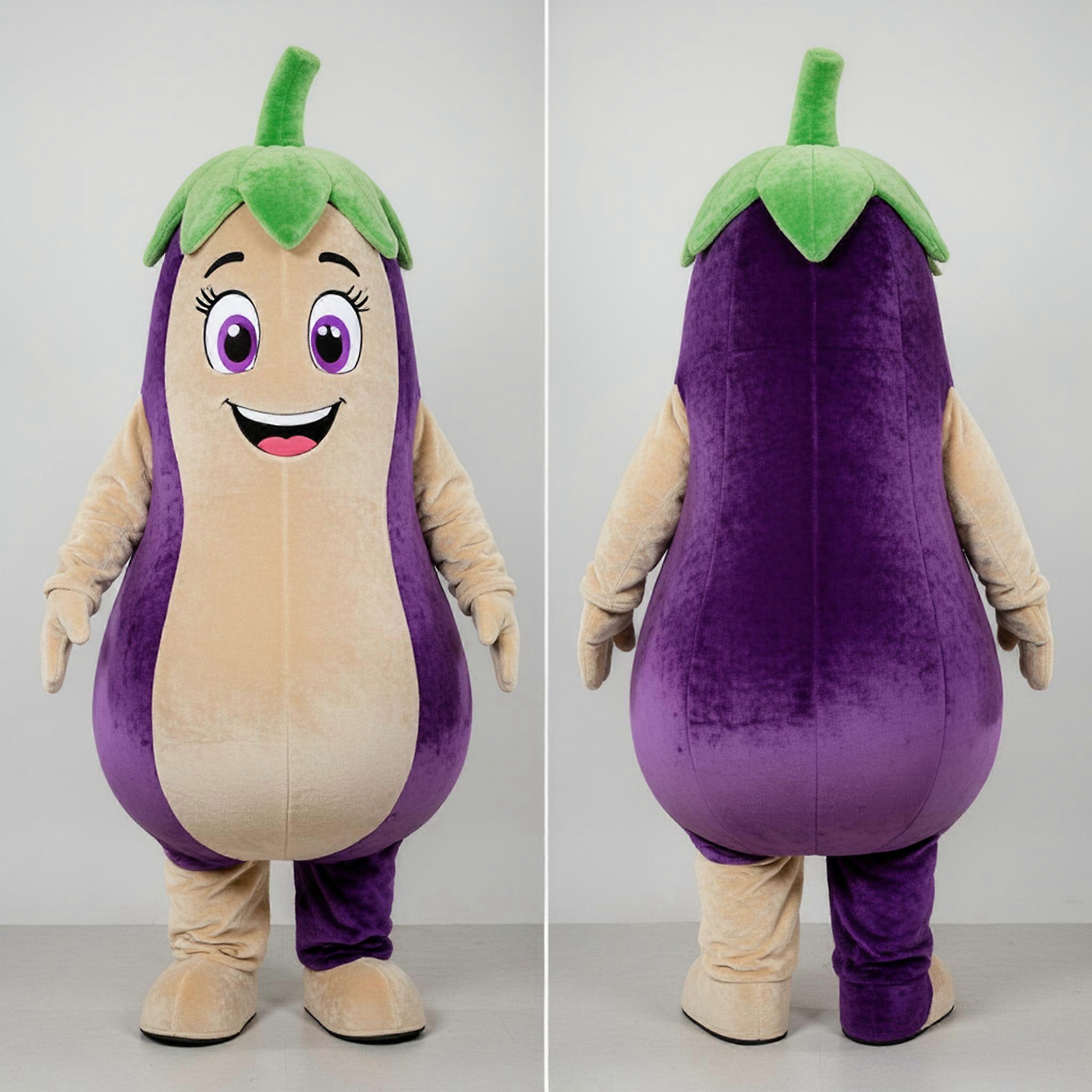 MASTICOT Beige Plush Padded Eggplant Mascot