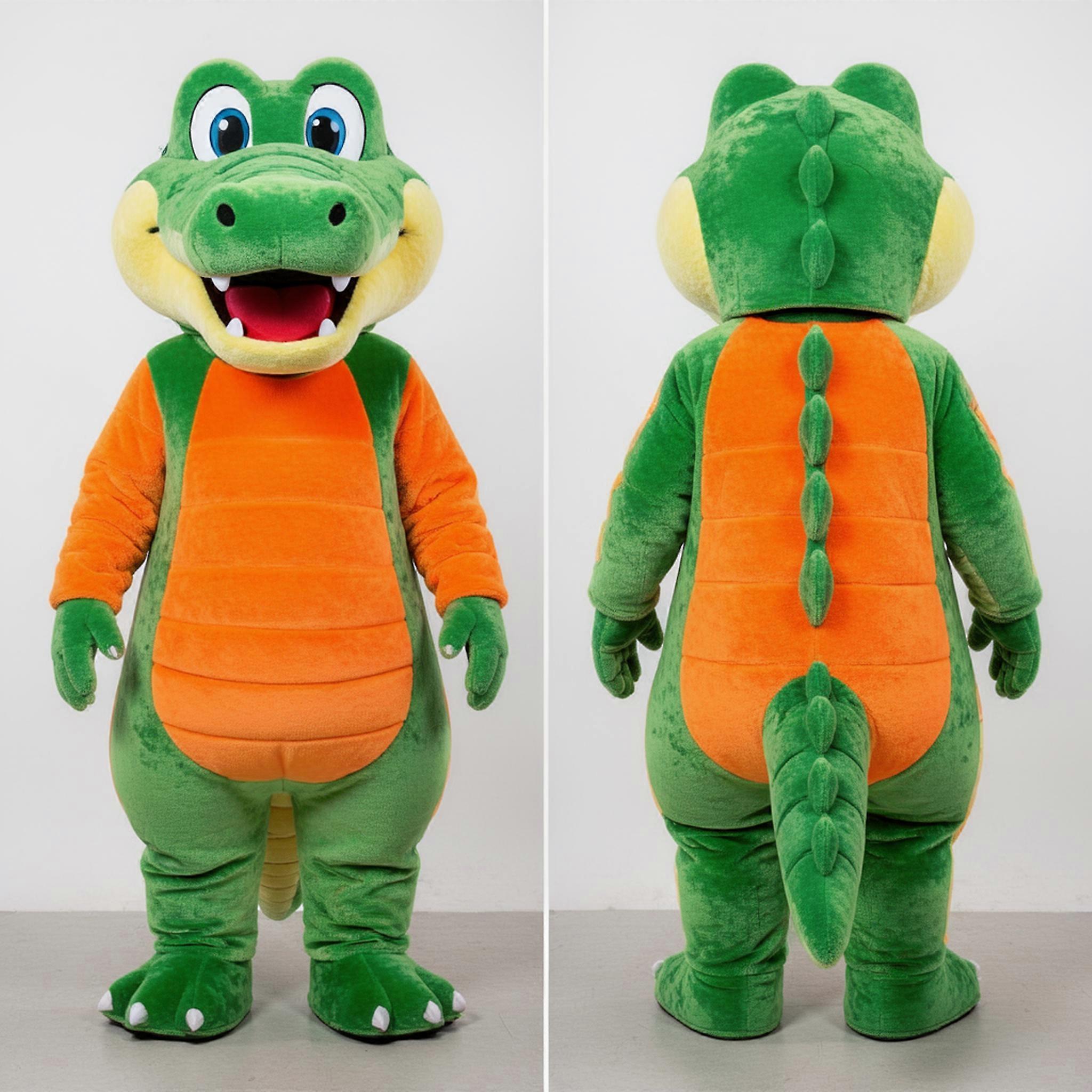 MASTICOT Rust Orange Wide Eyed Crocodile Mascot