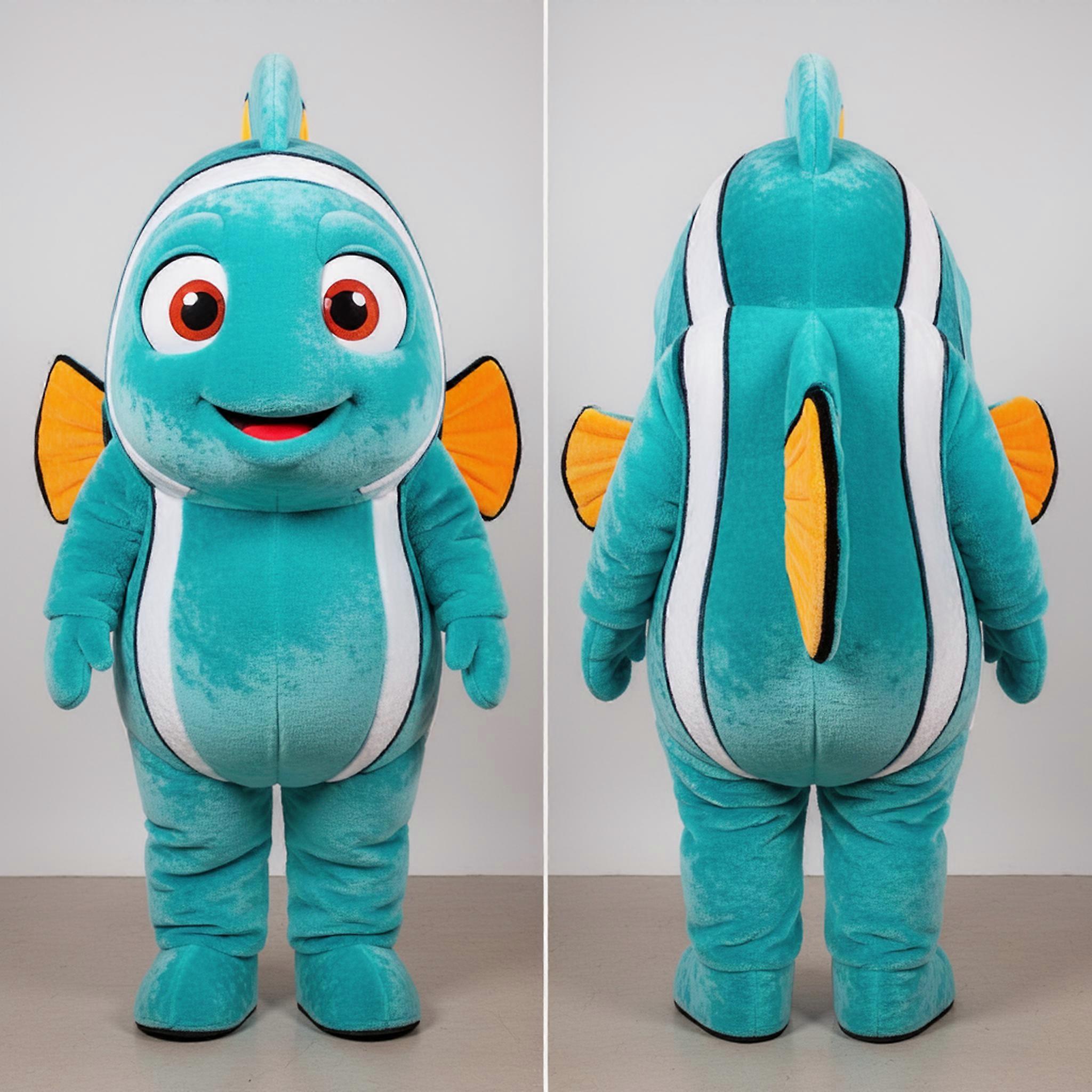 MASTICOT Turquoise Vibrant Clown Fish Mascot