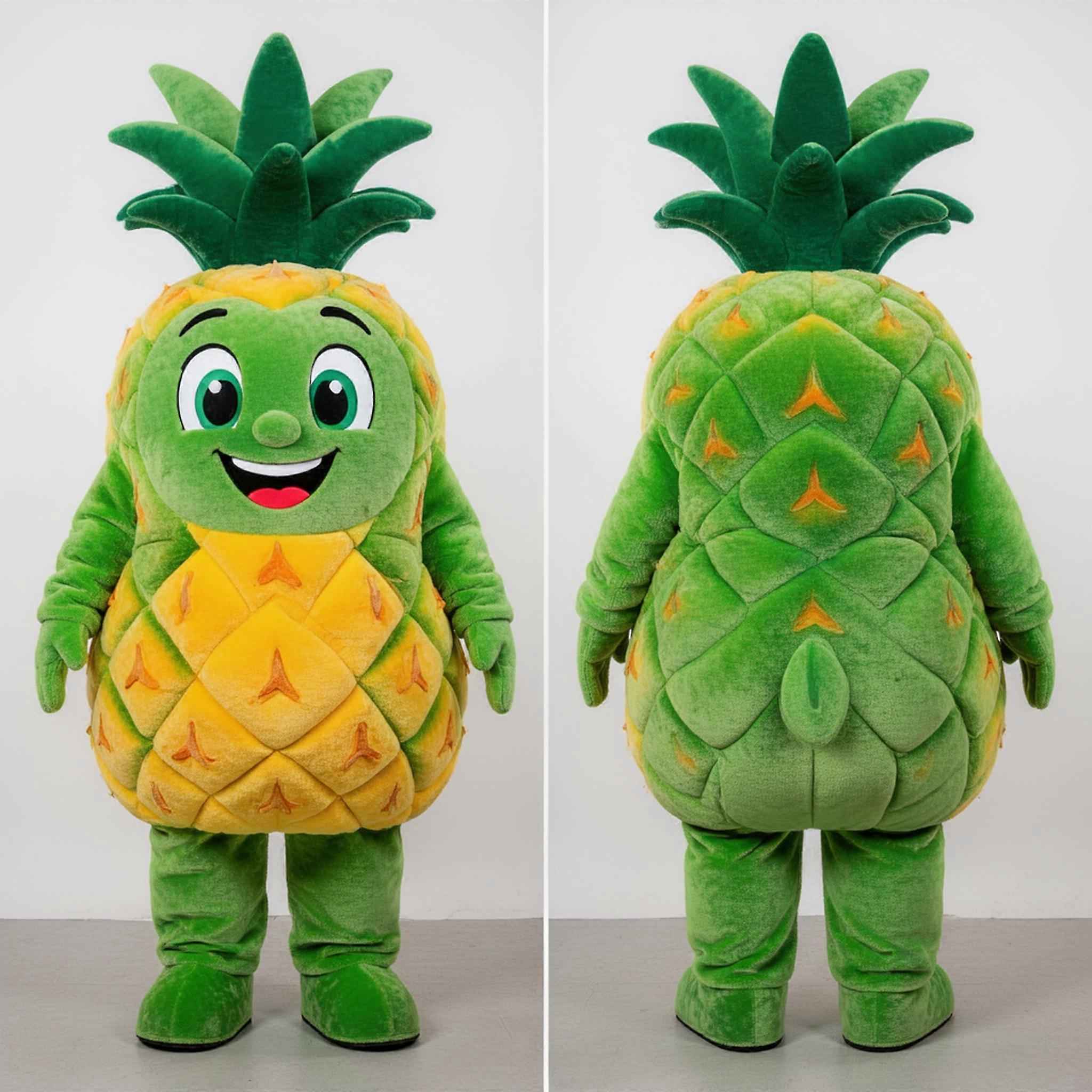 MASTICOT Velvety Green Cartoon Pineapple Mascot