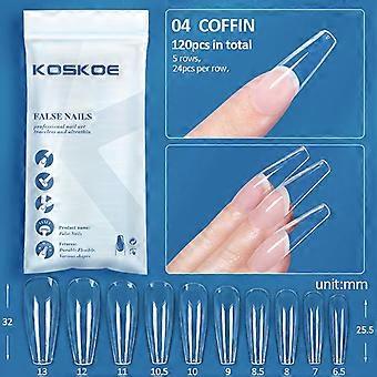 Matte Press On Nail Tips Soft Full Cover Fake Nails Coffin False Nail Capsules American Gel X Capsule Nail Extension Art