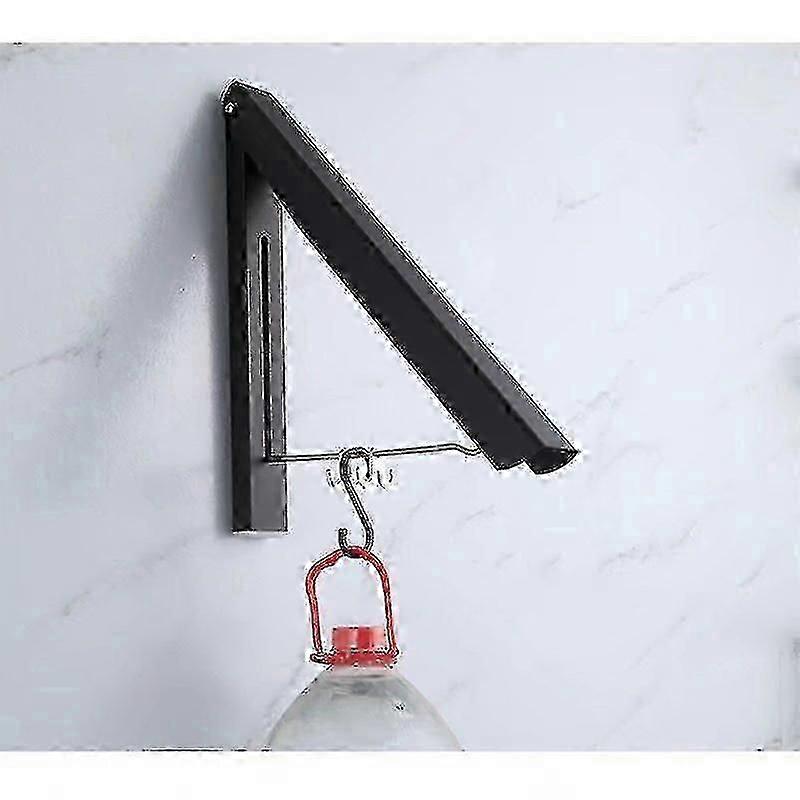 Retractable Wardrobe Bar - Wall-mounted Clothes Rack - Black