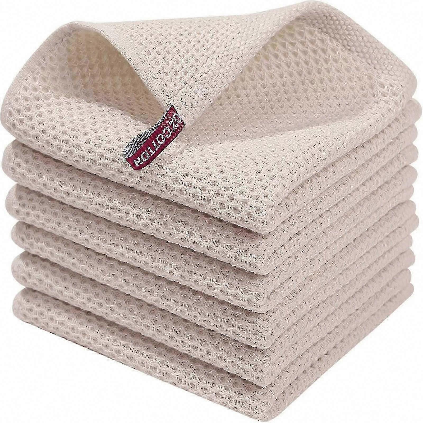 6-Pack Soft Absorbent Kitchen Cleaning Cloths, Tea Towels