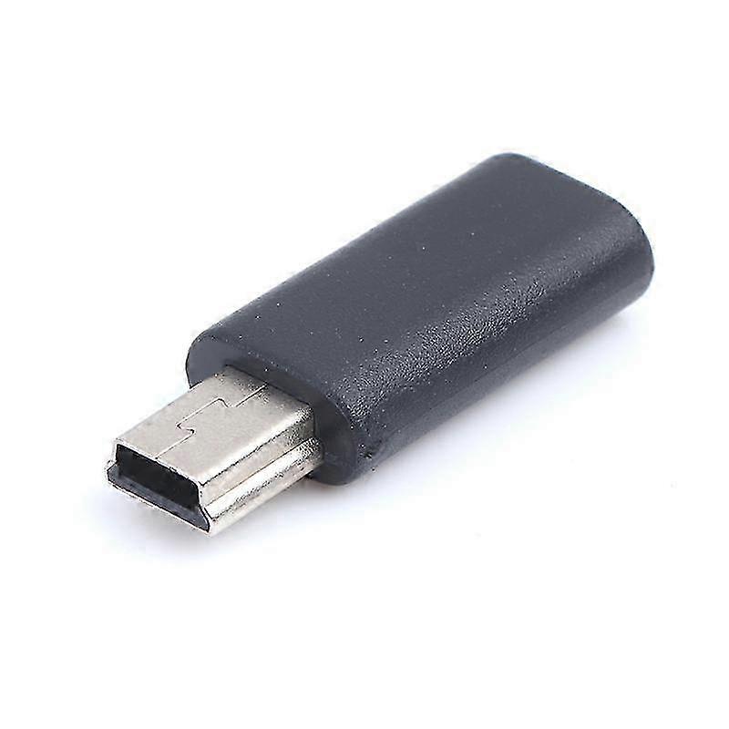 Black Micro USB to Mini USB Plug Adapter