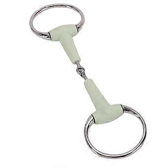 Apple Flavor Stainless Steel Mouth Oval Link Loose Ring Rubber Wrapped Horse Mouth Bit for Training