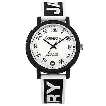 Superdry Campus Japanese Quartz Analog Man Watch with SYG196BW Silicone Bracelet