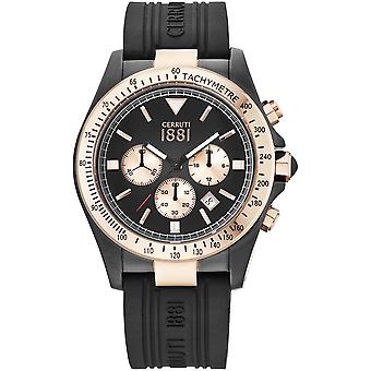 Cerruti Urano Quartz analoge man horloge met siliconen armband CRA084D224G
