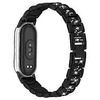 Slim Electroplate Color Band Compatible for Xiaomi Smart Band 10 / 9 / 8 Metal Watch Strap Rhinestones Decor.A2