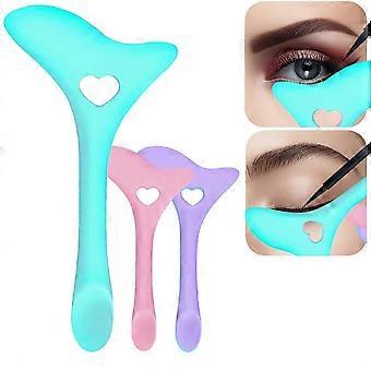 Eyeliner-Schablone und Winged-Eyeliner-Werkzeug mit wiederverwendbarem Silikon-Mascara-Schutz für Anfänger, Blau
