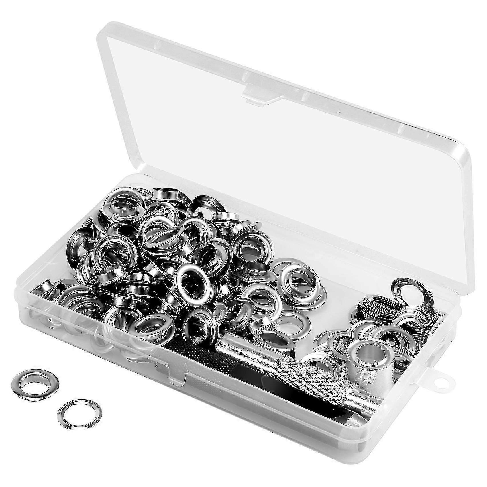 120-Piece Silver Metal Grommet Set