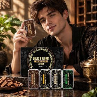 Men's Solid Perfume Balm Set, Natural Fresh Light Scent Portable Long Lasting, 40g Total Net Weight, Pleasant Personal Scent Without Heavy
