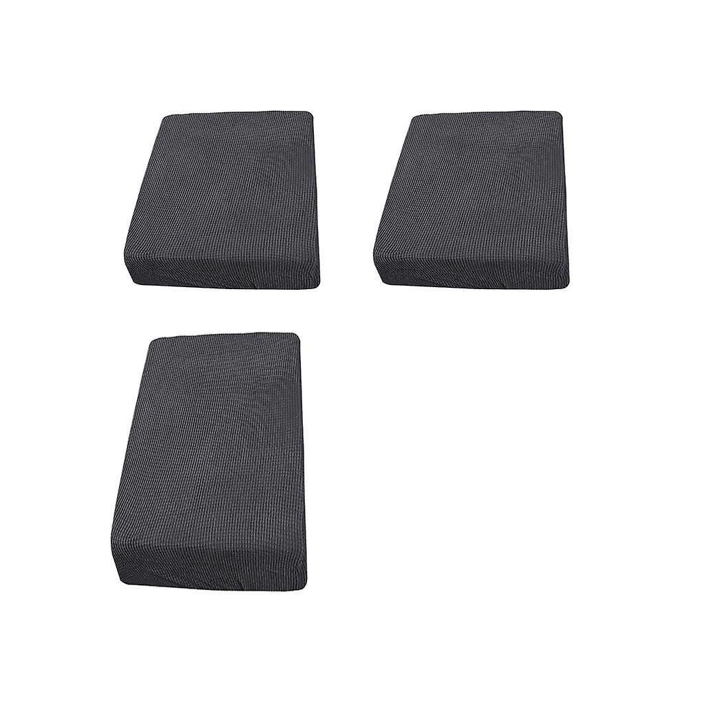Capa de Almofada de Assento de Sofá Cadeira Stretch Jacquard Cinza 3Pcs