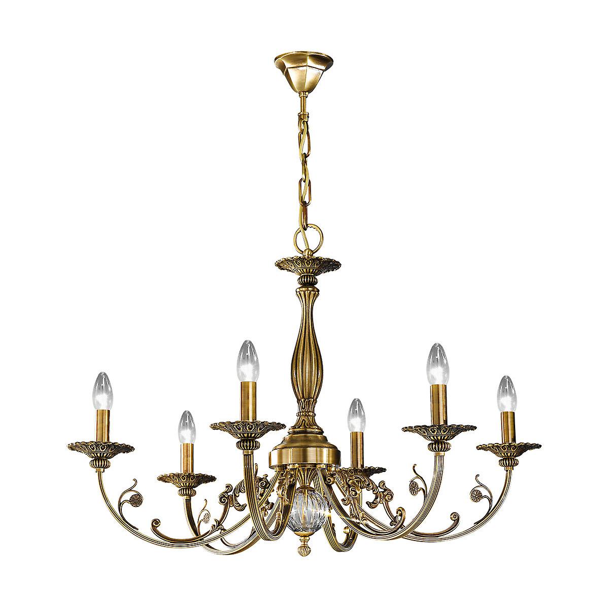 Pisani Multi Arm Chandeliers 6 Light Antique Brass