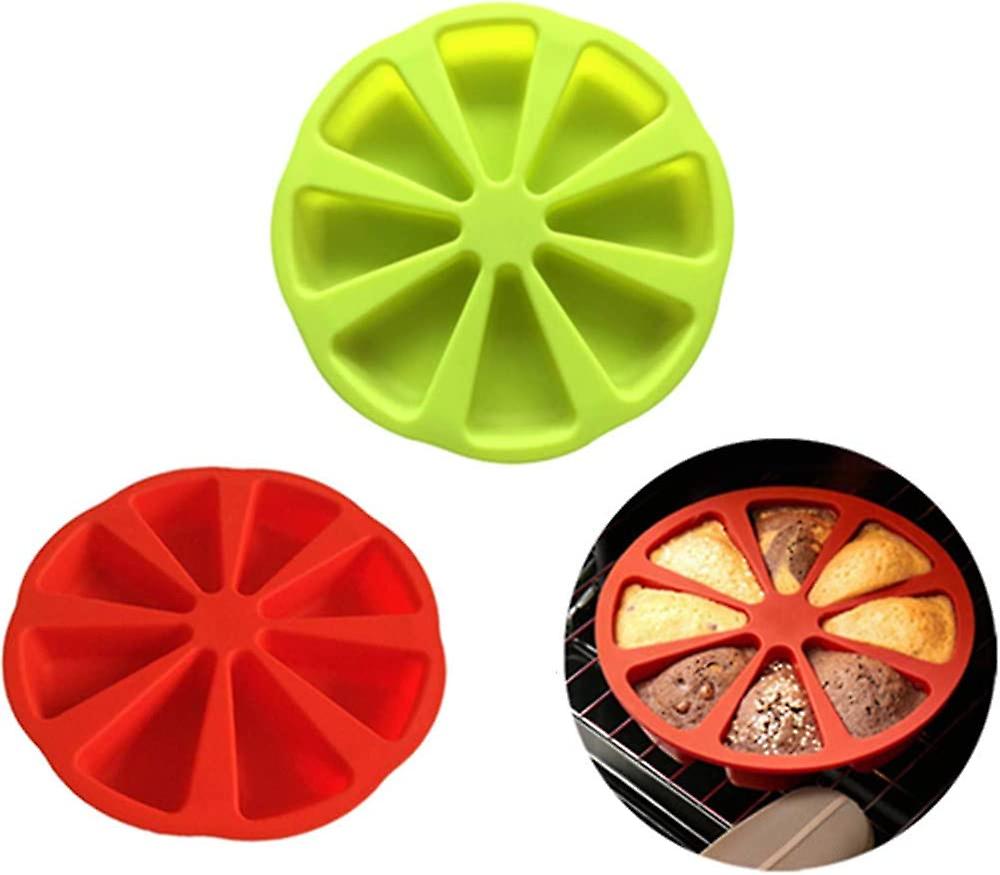 2 Baking Molds Triangular 8 Cavity Silicone Scone Pan Silicone Partial Cake Mold, Triangular