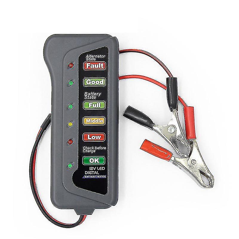 12v Car Battery Tester Digital Alternator Car Tester 6 Lights Display