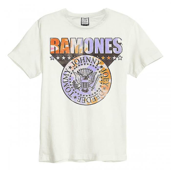 Amplified Unisex Adult Tie Dye Shield Ramones T-Shirt