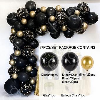Black Gold Balloon Garland Arch Kit Confetti Latex Balloon 30th 40th 50th  Birthday Party Balloons Decorations 12