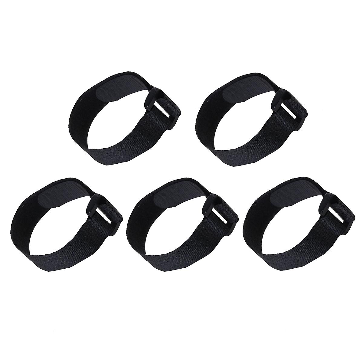 5pcs 30CM Black Hook and Loop Strap Fastener Paste Style Cable Ties Straps