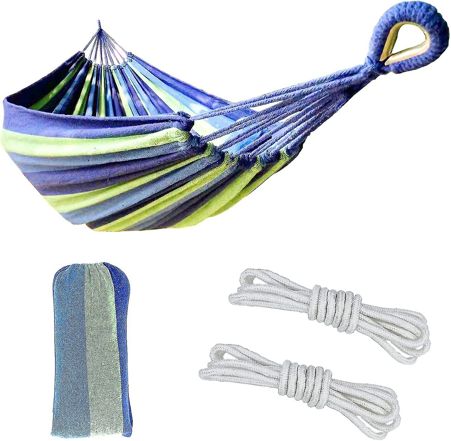 Single Hammock With Storage Bag Blue/green Max Capacity 200 Lbs