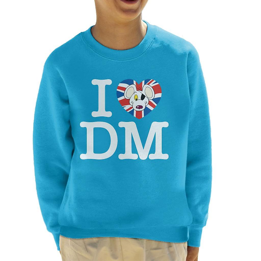 Danger Mouse I Love DM Union Jack Kid's Sweatshirt