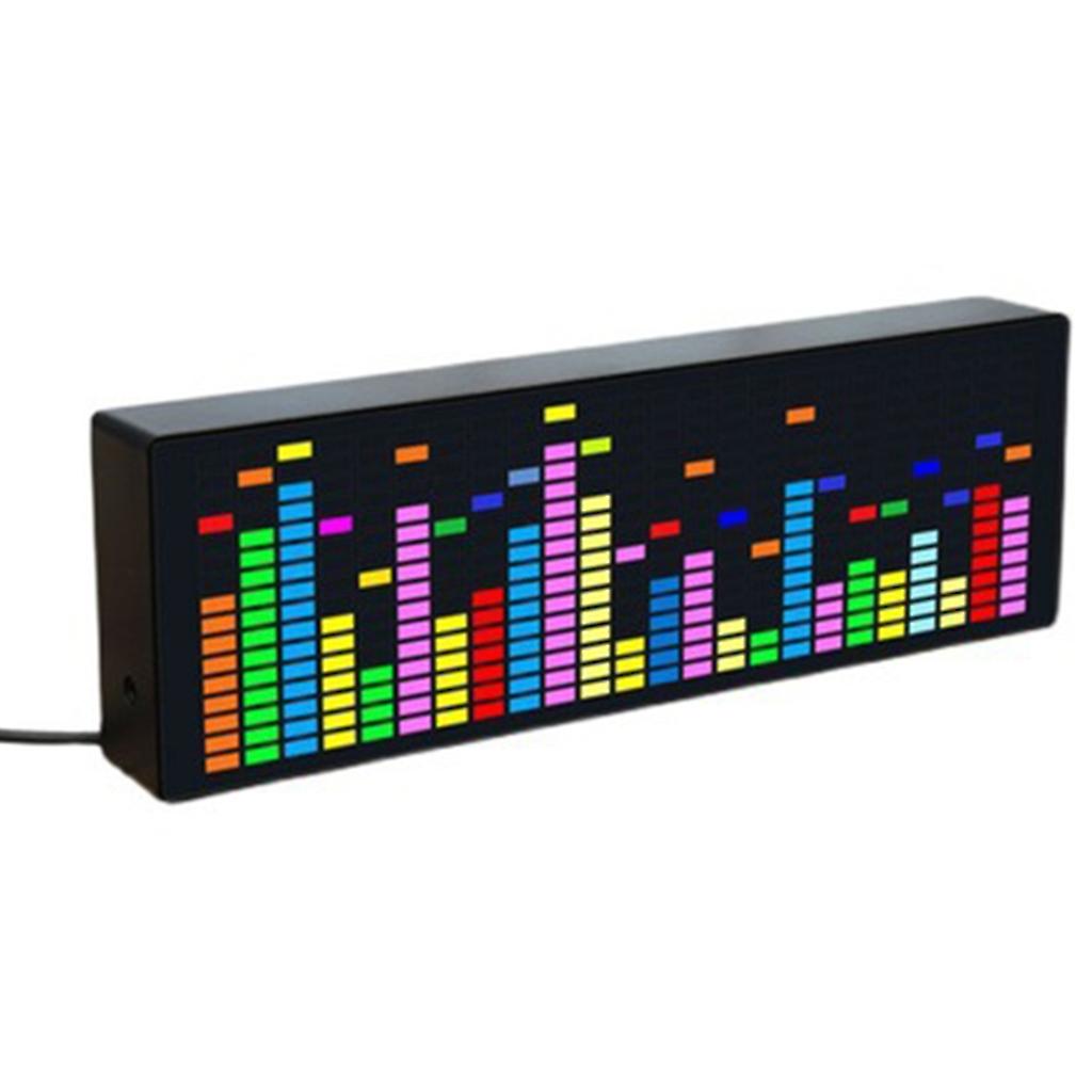 Color LED Music Spectrum Electronic Clock Voice-activated Rhythm Light 1624RGB