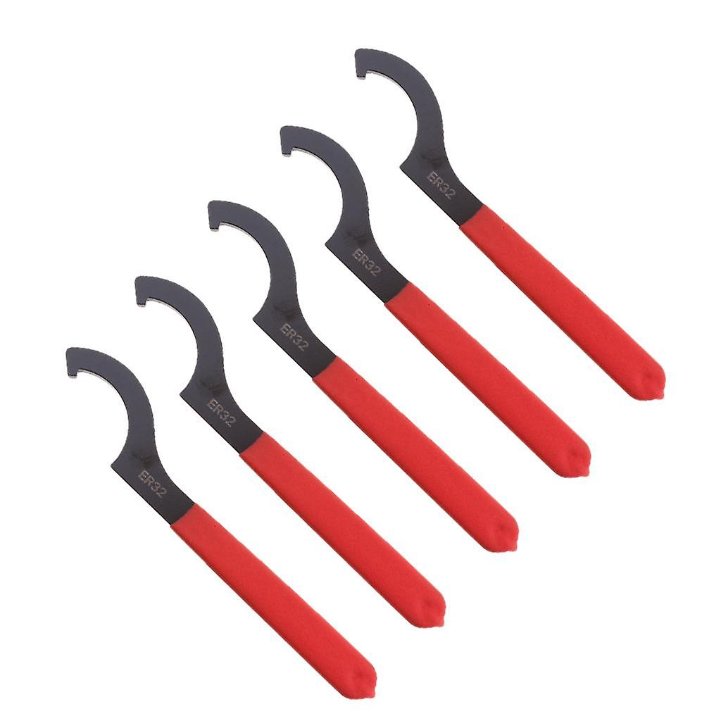 5 Pieces ER32 Hook Spanner Wrench for ER Chuck Nut CNC Holder ER 32 ER-32