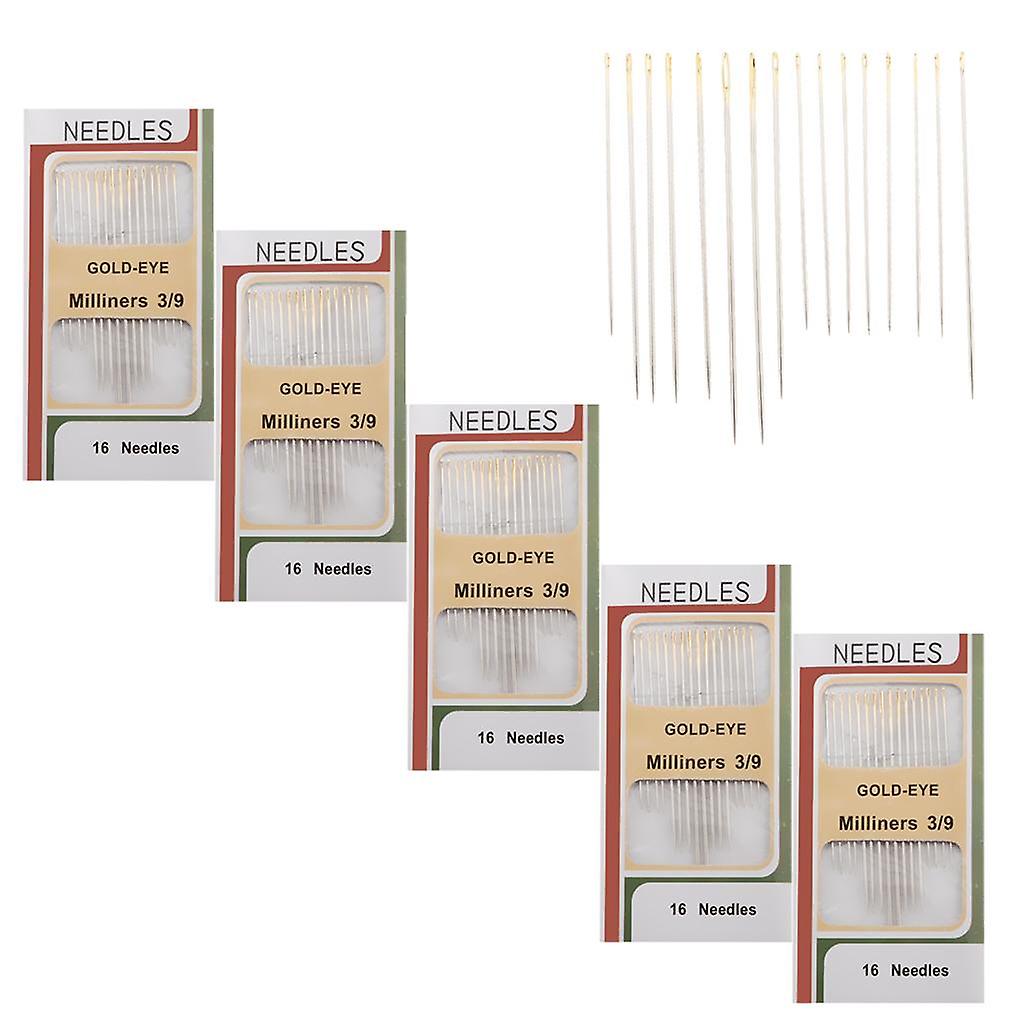 80pcs Hand Stitches Needles Self Threading Easy to Thread Assorted Pins