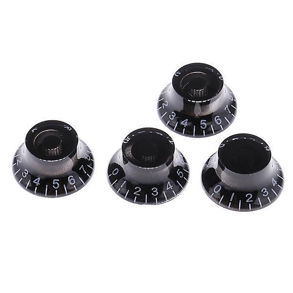 3x4 Pieces Acrylic Volume Tone Control Knobs for LP Electric Guitar Black