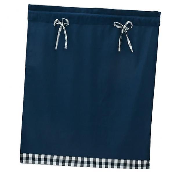 2x1 Panel Kitchen Curtain Tier Small Window Drape Decor Dark Blue_74x90cm