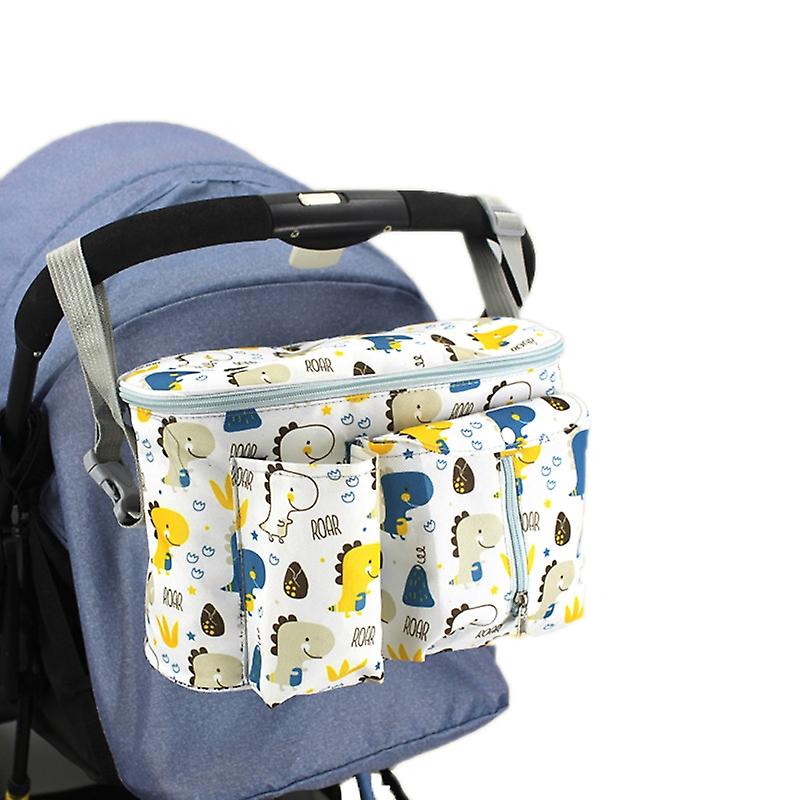Multifunctional Stroller Storage Bag, Colour: White Dinosaur