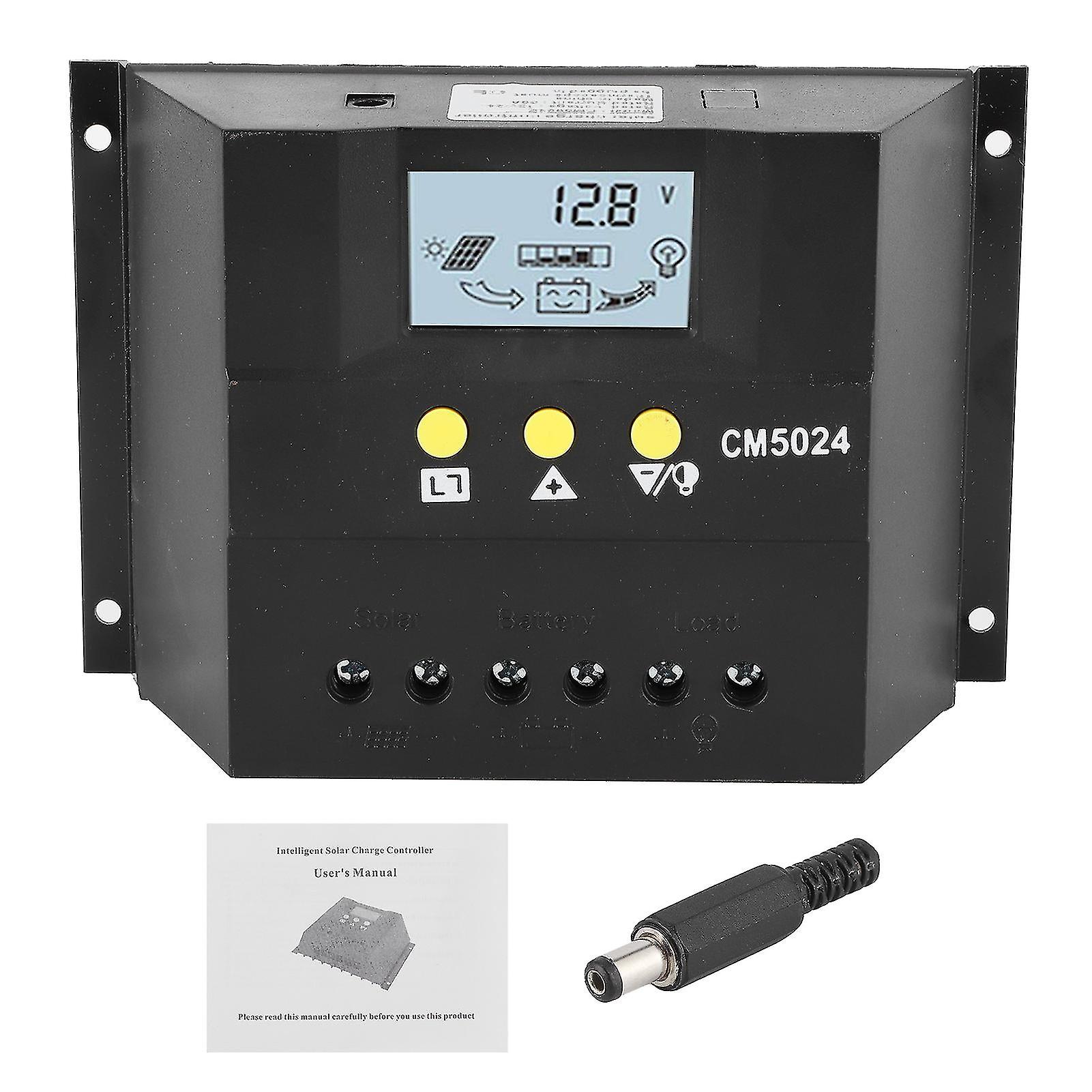 Pwm Solar Charge/discharge Controller Cell Panel Battery System Lcd Display 50a 12v/24v