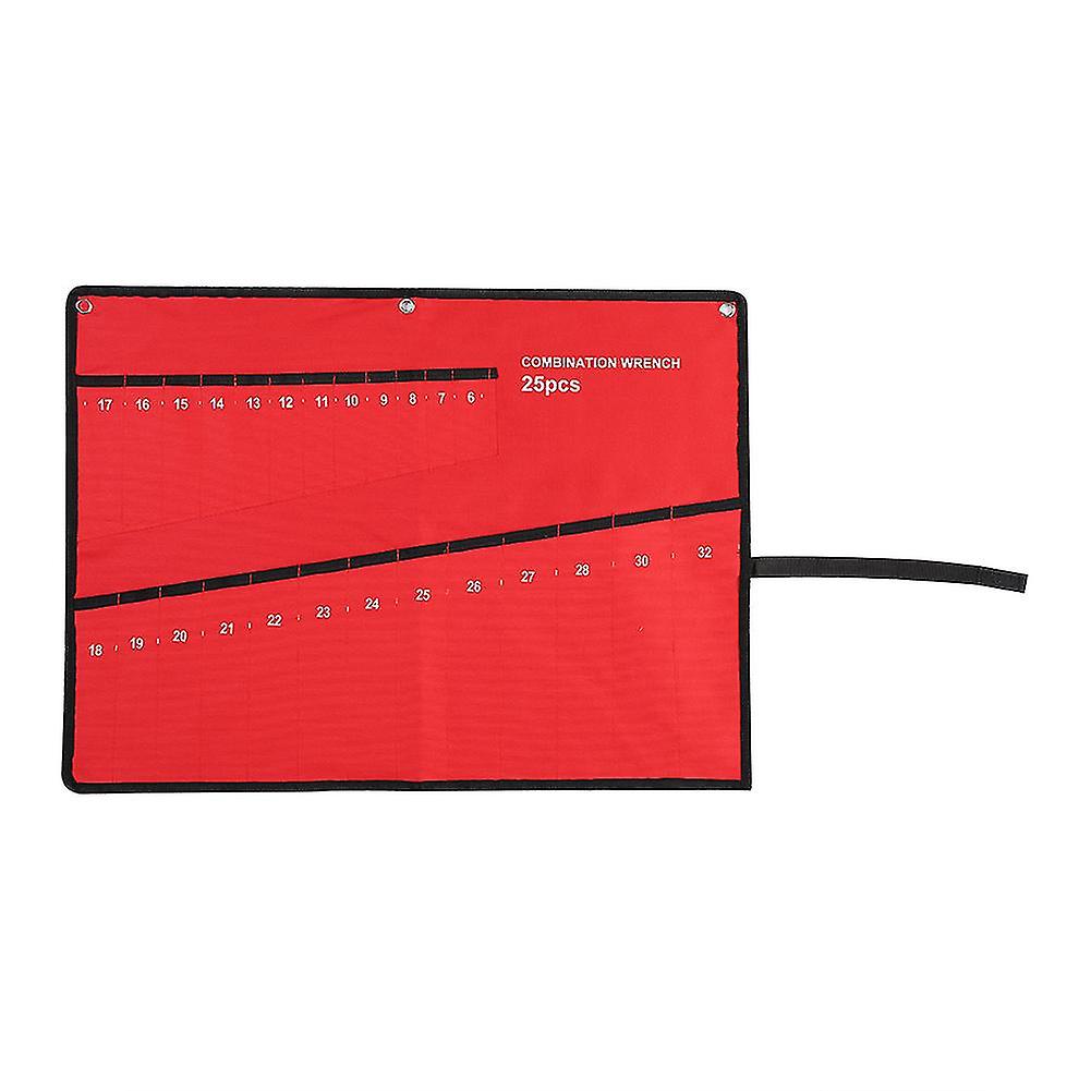 Multi-Pocket Roll-Up Tool Storage Bag for Tools, Wrench, Pliers, Spanner, Canvas Organizer (25 Pockets)