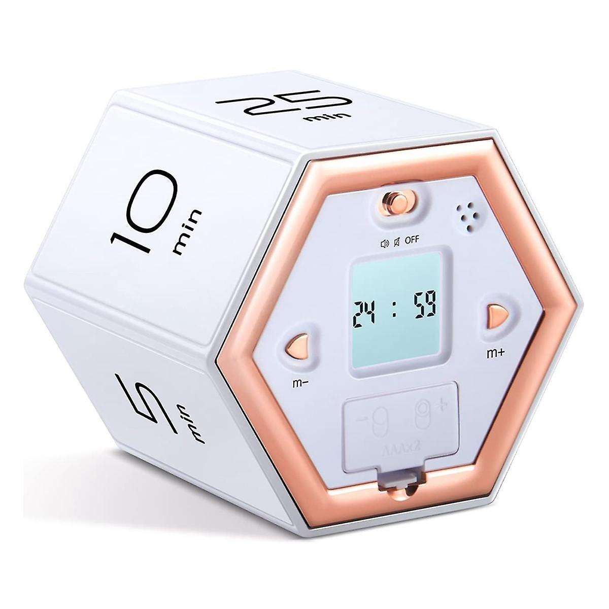 Hexagon Flip Timer with Mute & Alarm Function- Kitchen Timer Easy to Use -Time Management Pomodoro